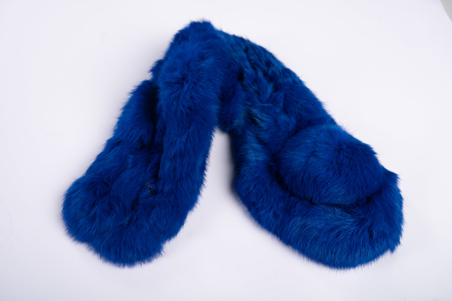 Cuello pelo natural conejo azul