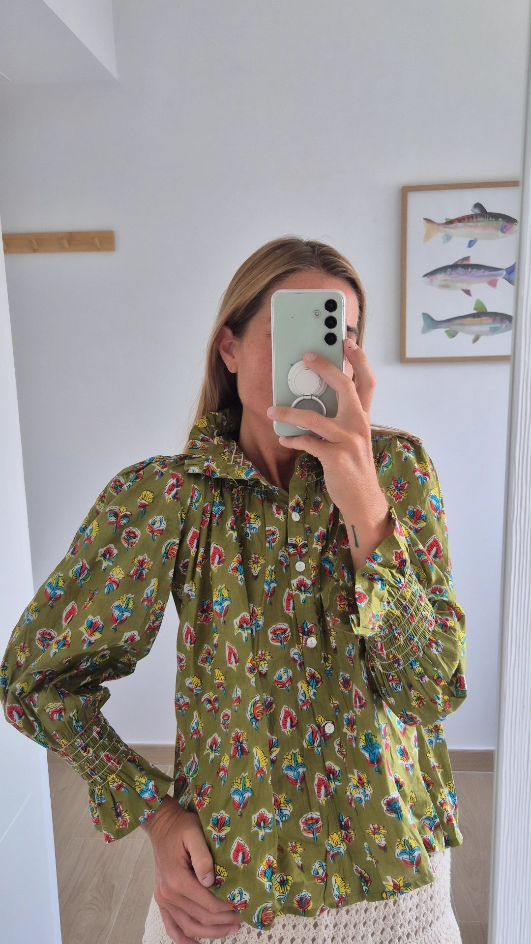 Blusa 100% algodón pistacho