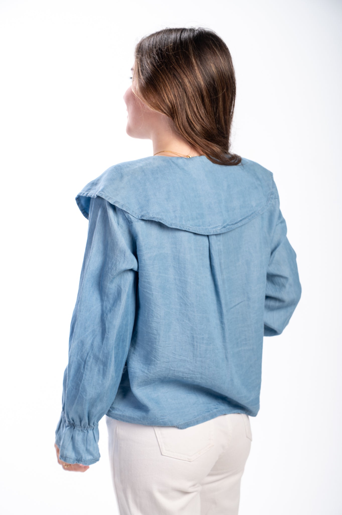 Camisa vaquera cuello bebé