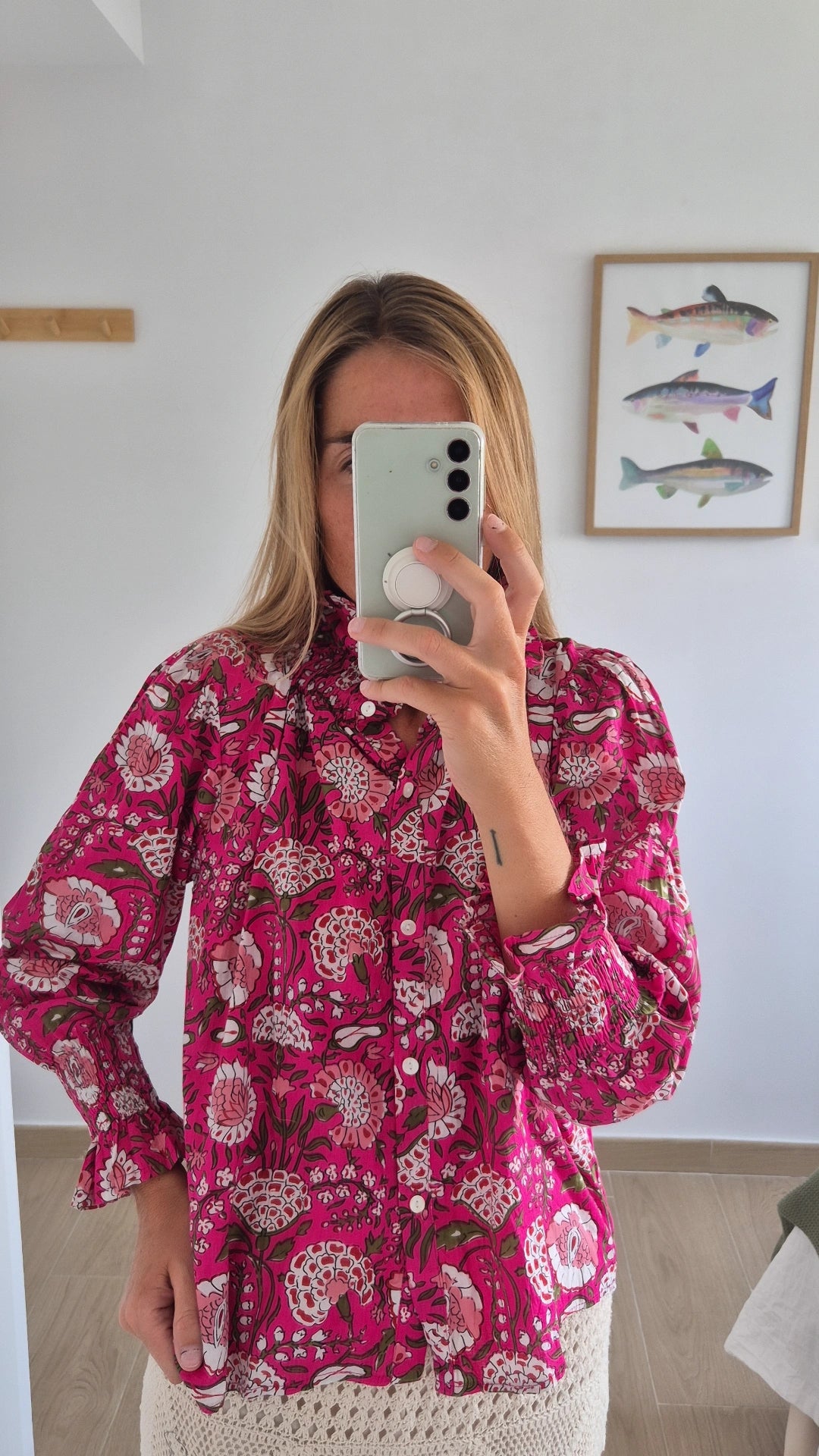 Blusa 100% algodón fucsia