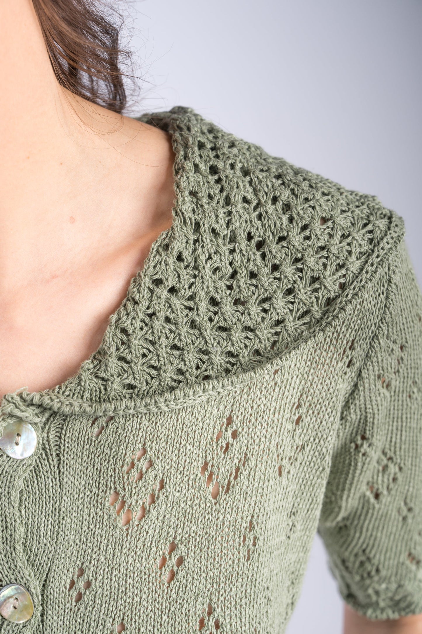 Top crochet verde