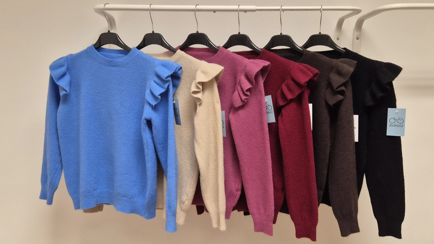 Jersey volante hombro Marrón