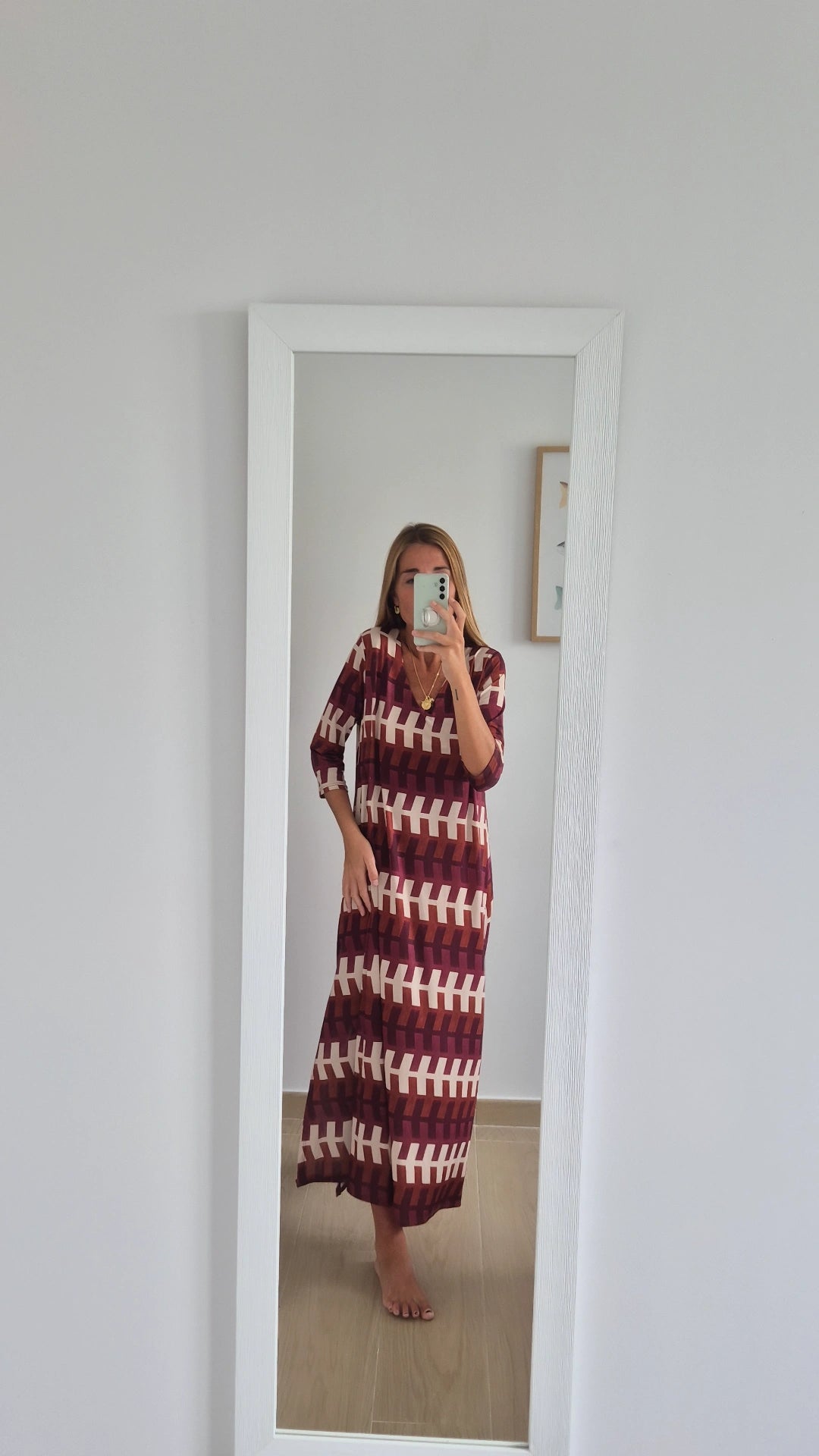 Vestido geométrico granate