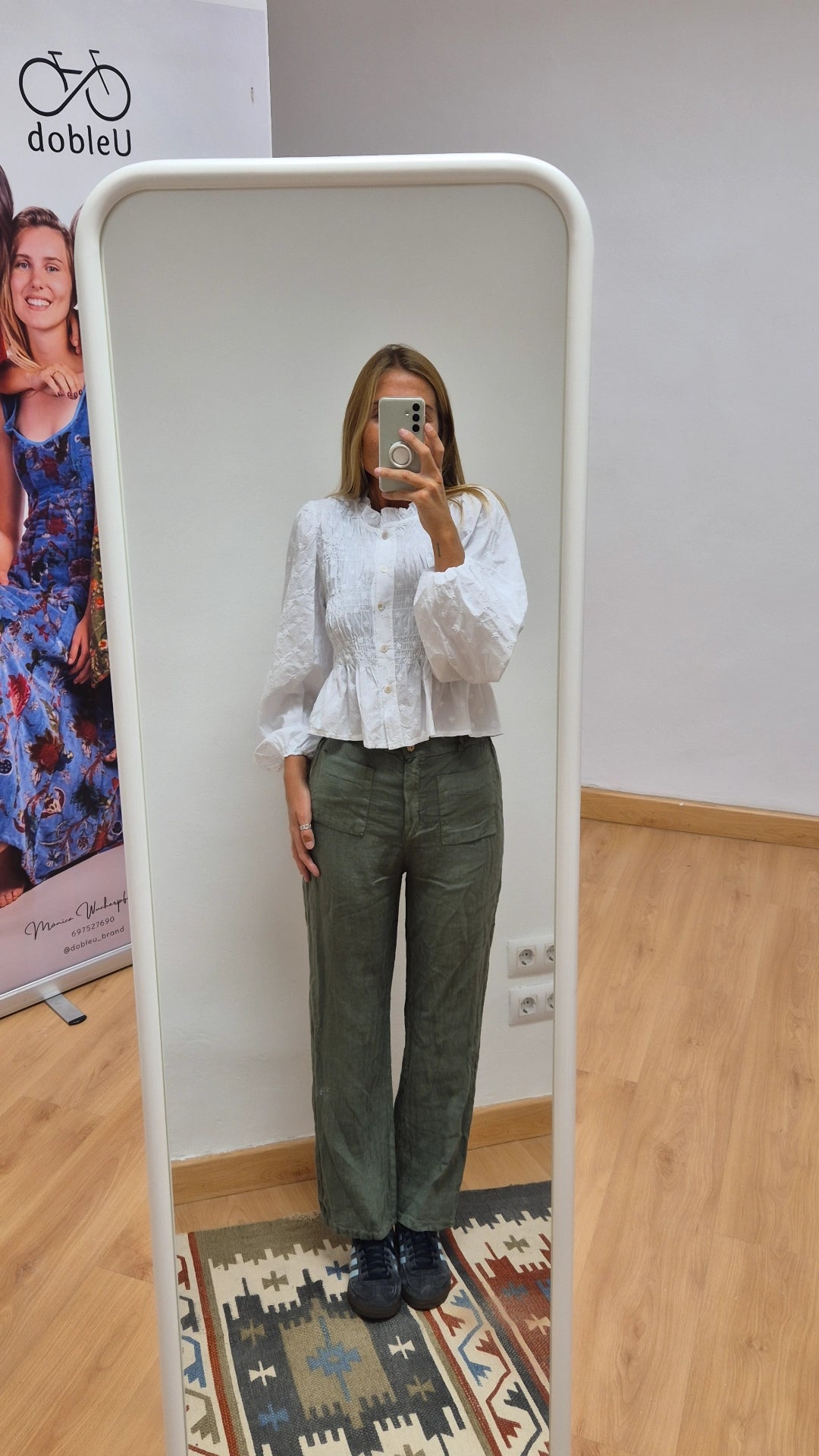 Pantalón lino verde