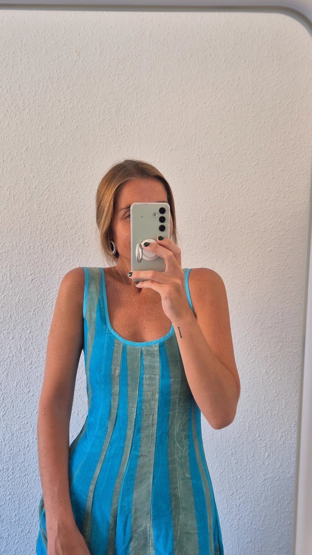Vestido Moniquita stripes baby blue