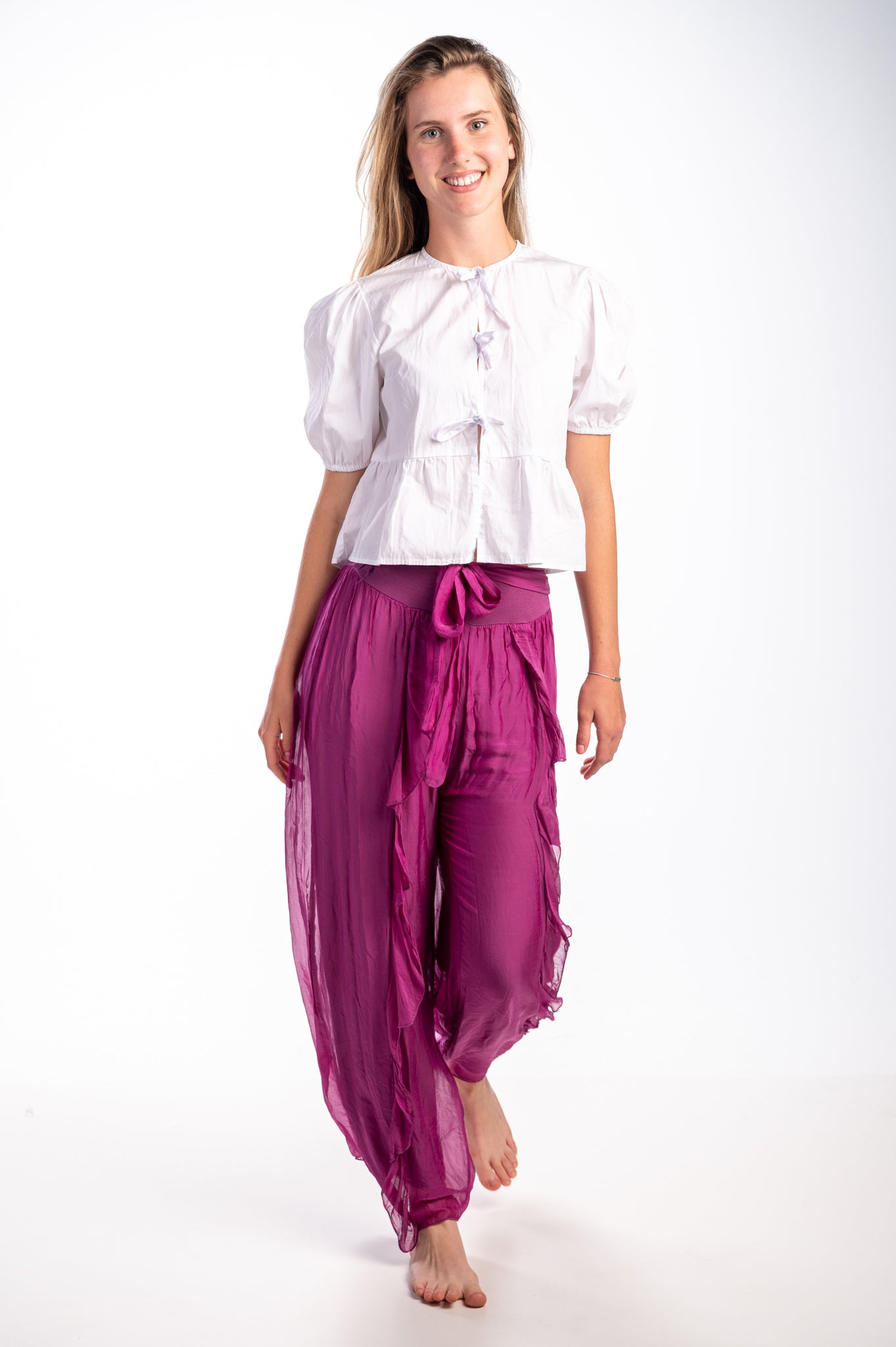 Blusa blanca lazos