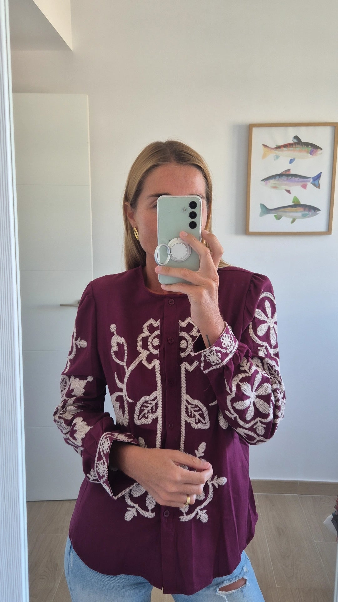 Blusa detalles bordados
