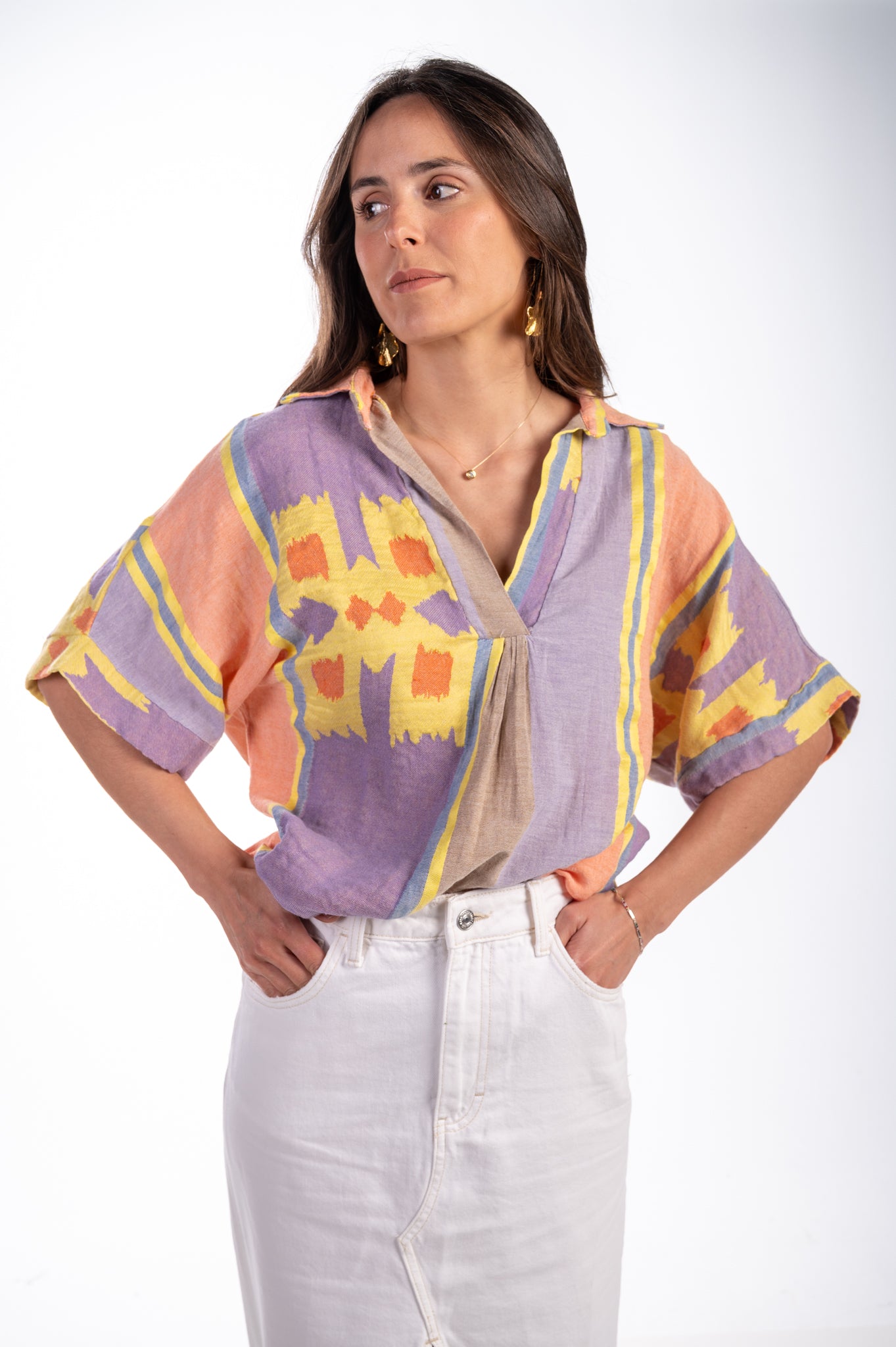 Blusa hippie flúor