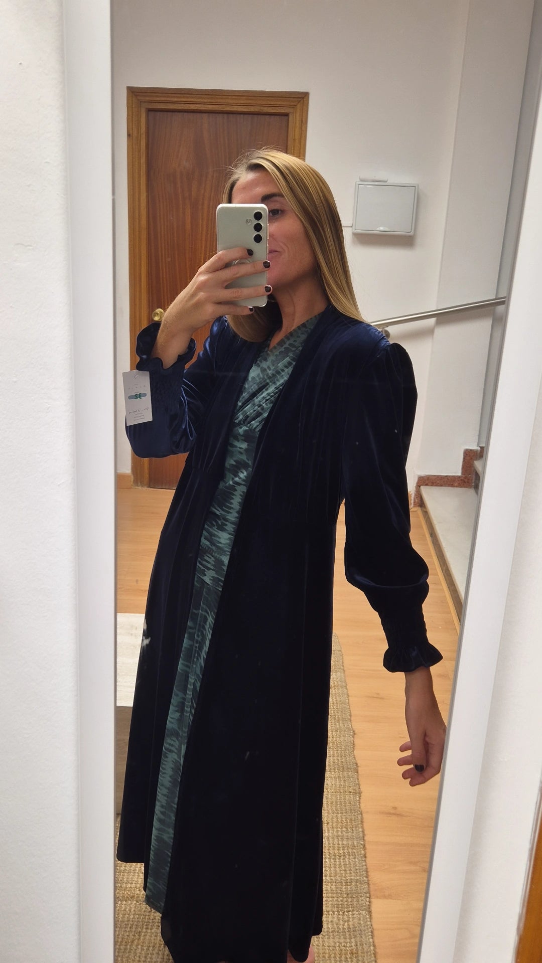 Abrigo terciopelo azul marino