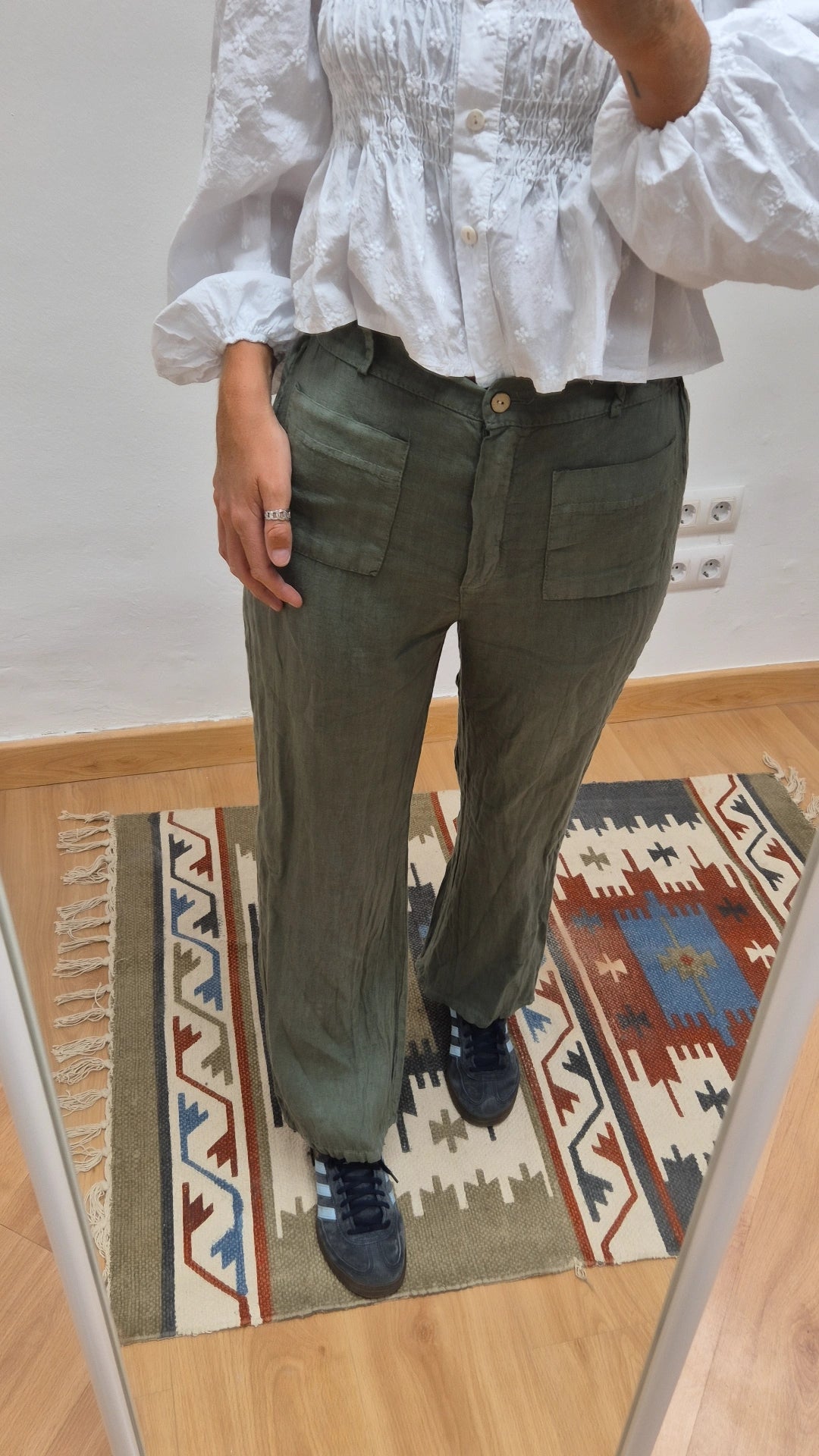 Pantalón lino verde
