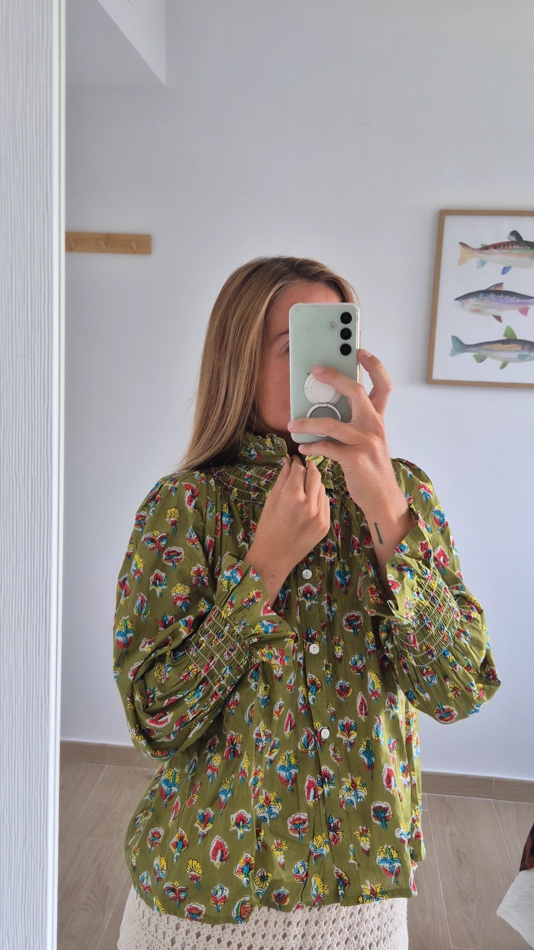 Blusa 100% algodón pistacho