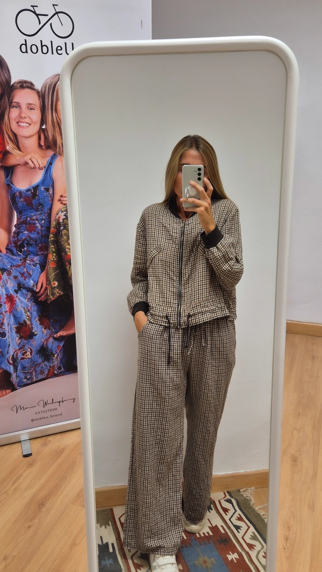 Conjunto bomber cuadritos