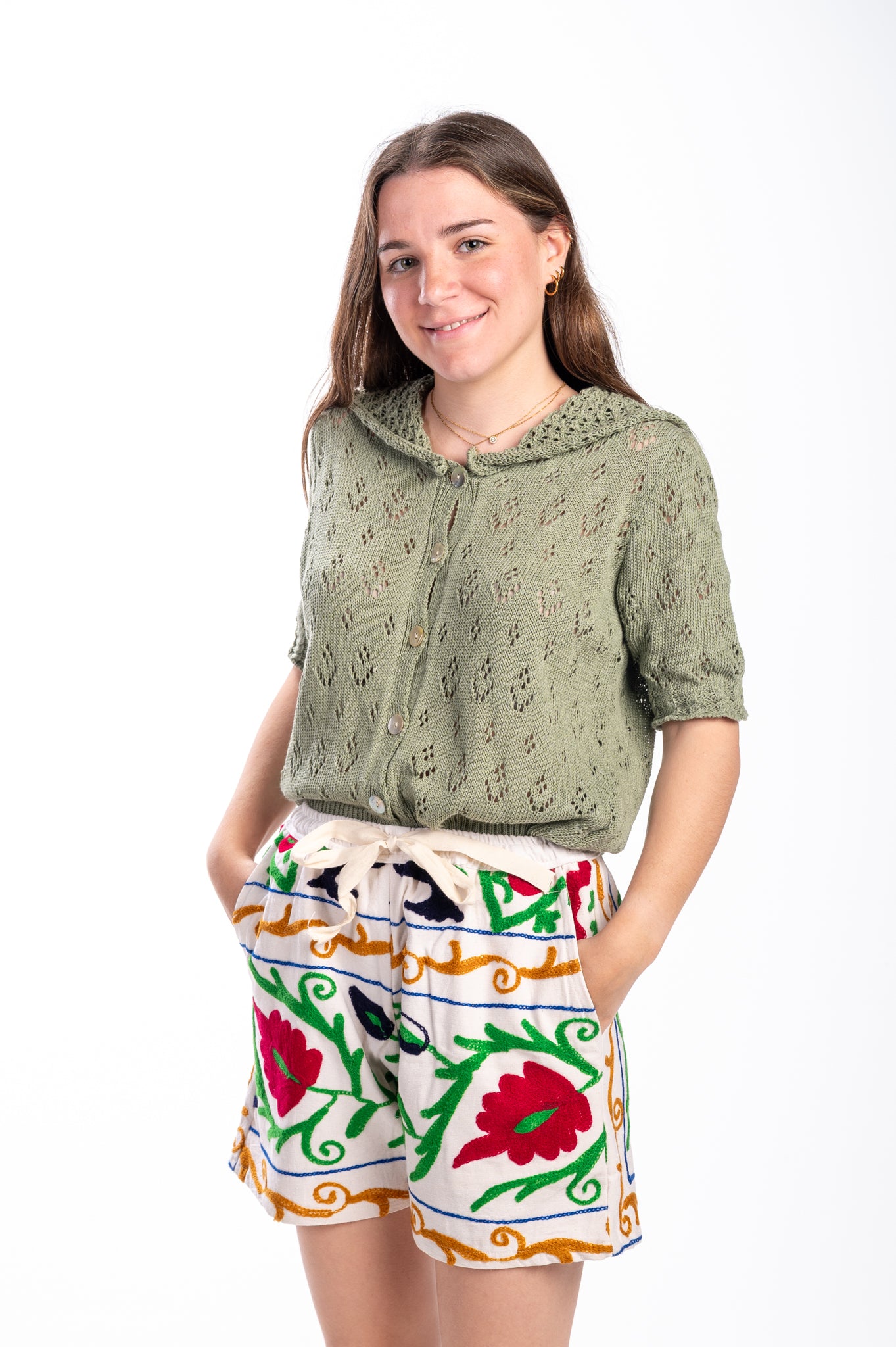 Top crochet verde