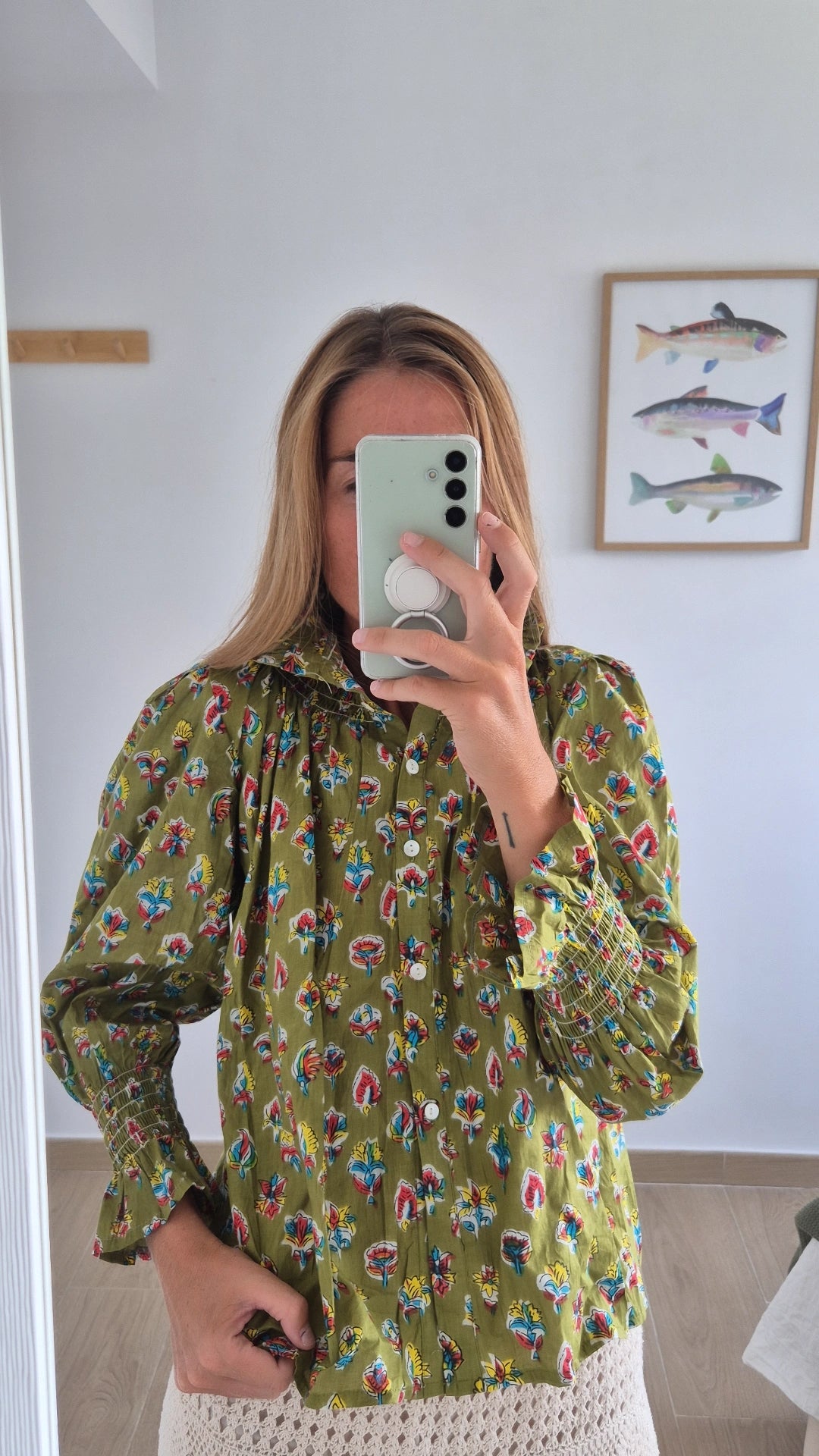 Blusa 100% algodón pistacho