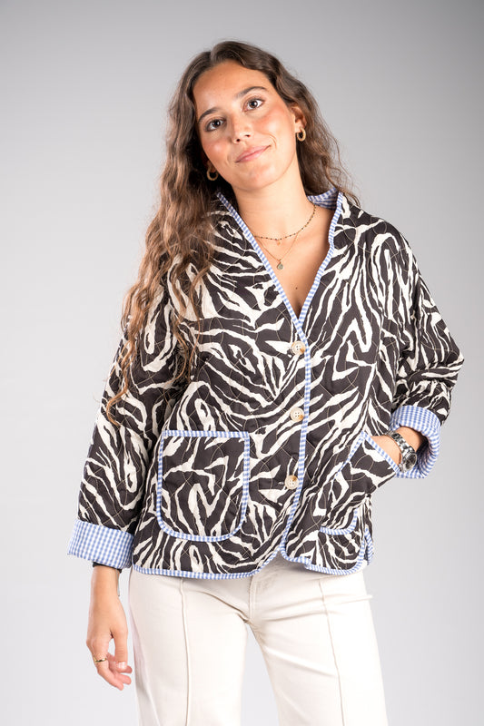 Chaqueta animal print cuadro