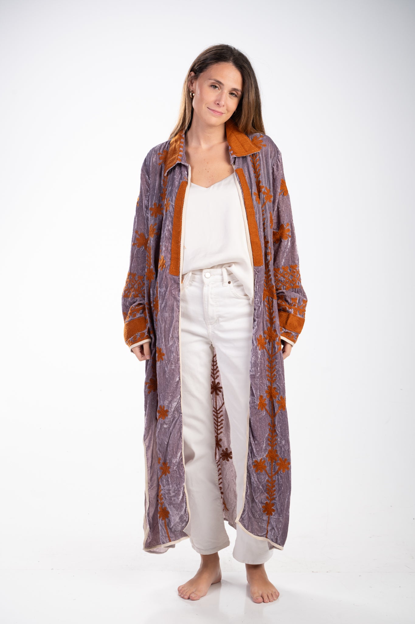 Kimono seda malva y caldera