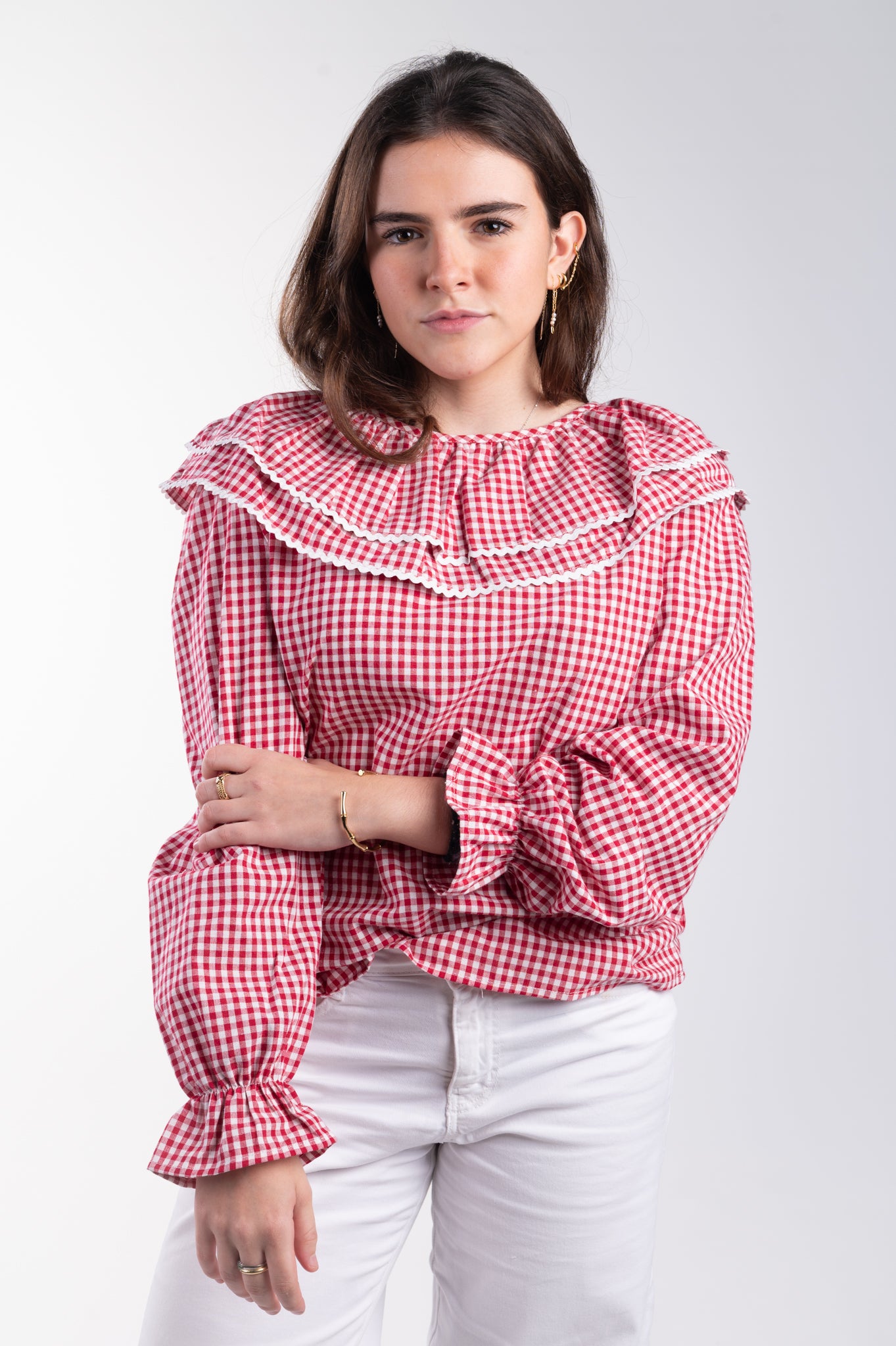 Blusa vichy rojo