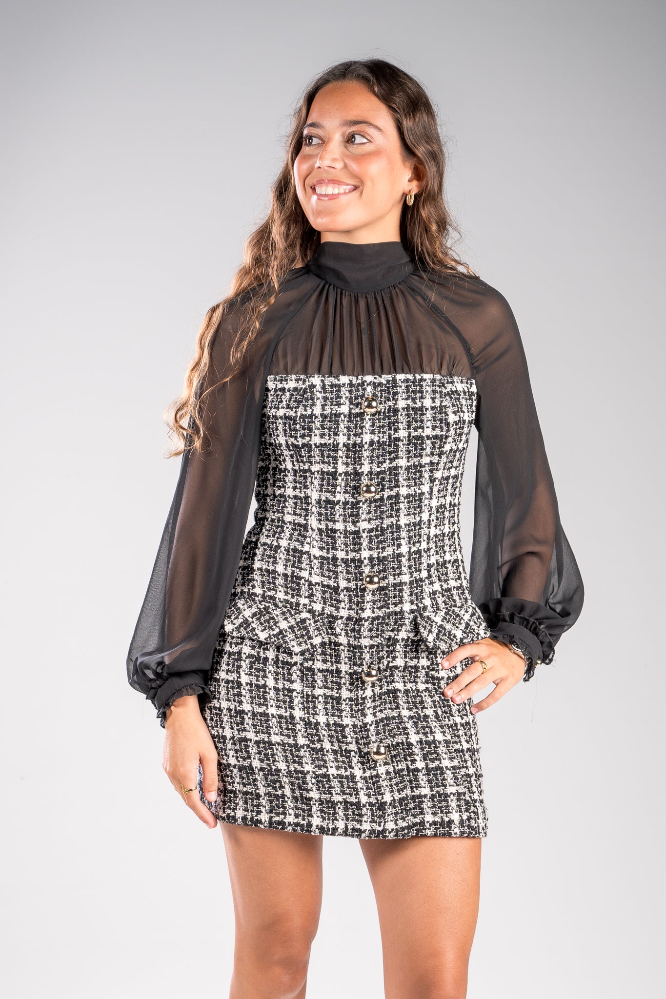 Vestido de tweed