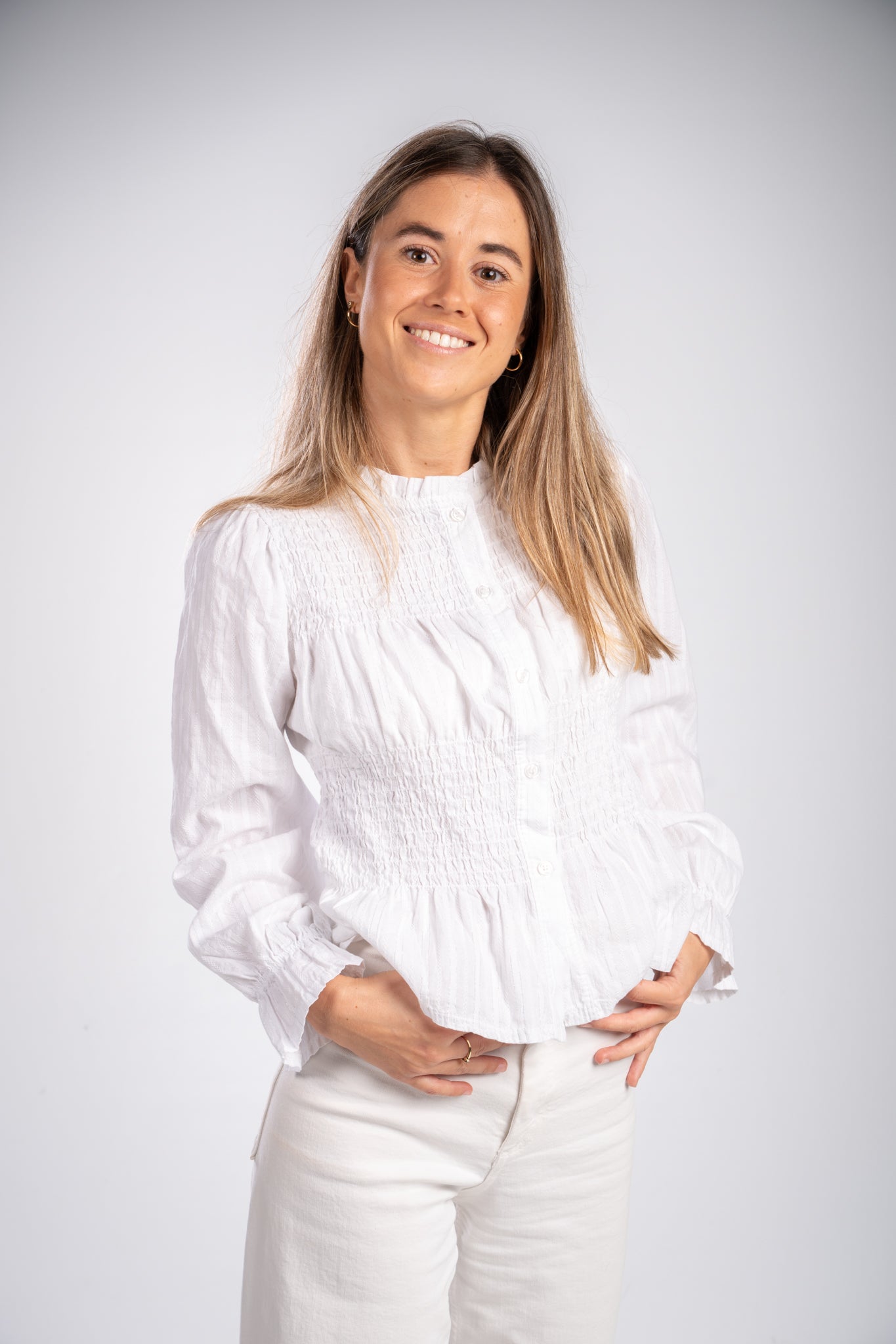 Blusa frunces blanca