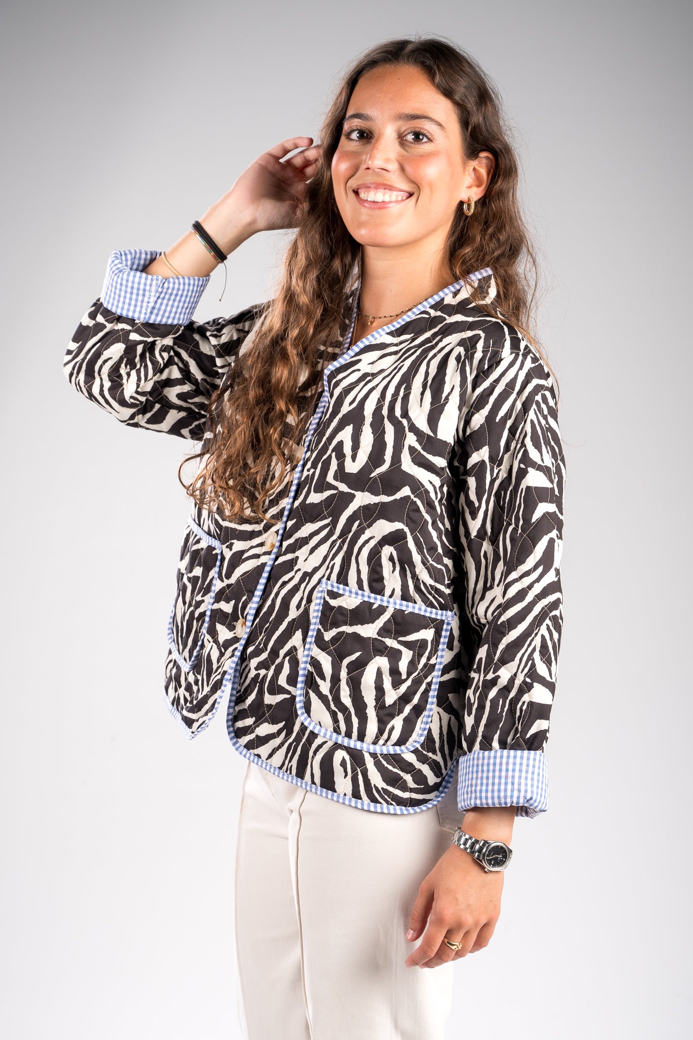 Chaqueta animal print cuadro