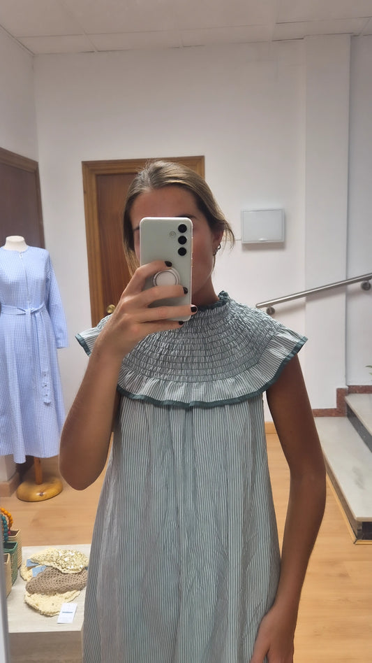 Vestido Claudia verde jabonoso