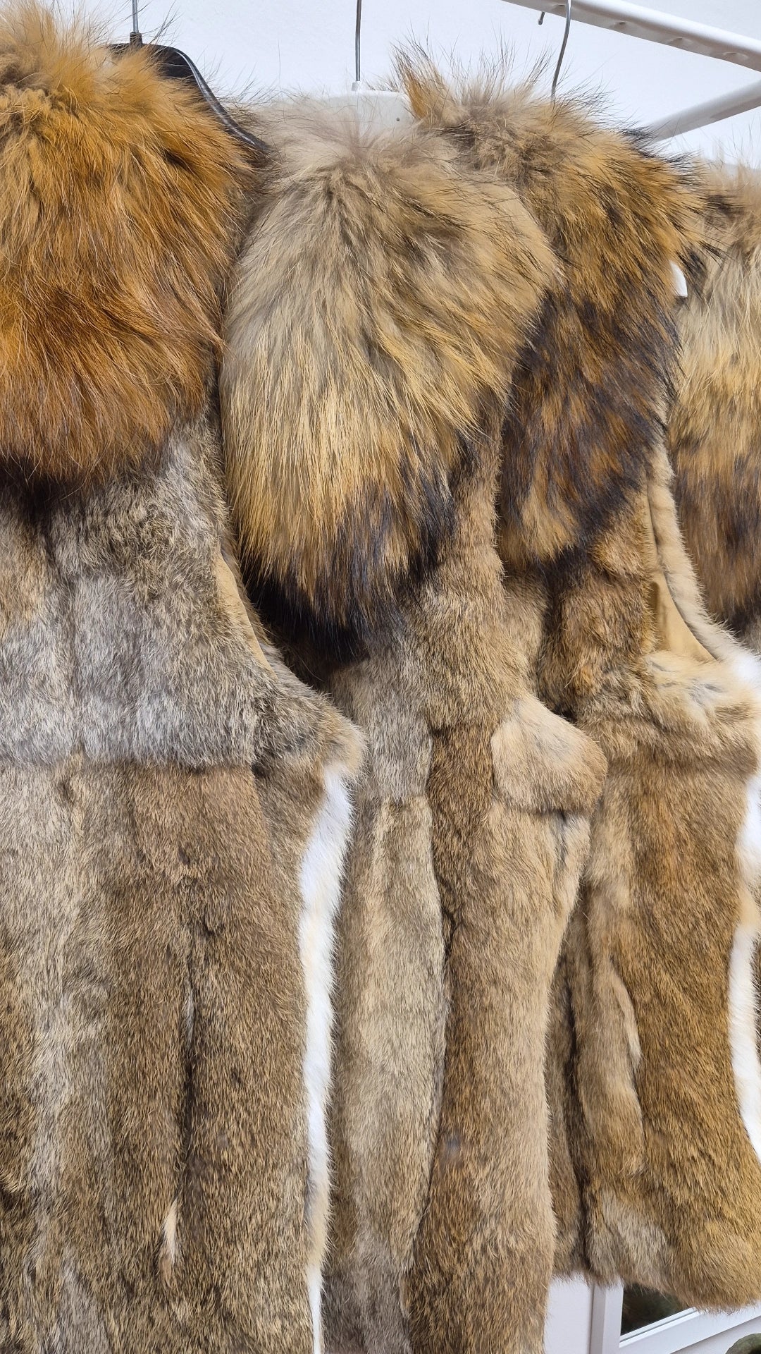 Chaleco 100% piel de conejo 100% cuero