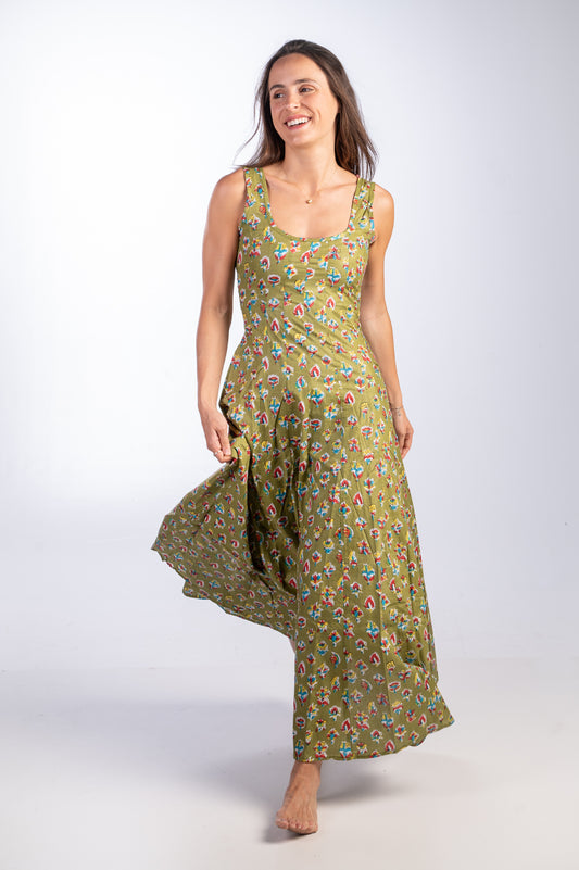 Vestido Kali pistacho
