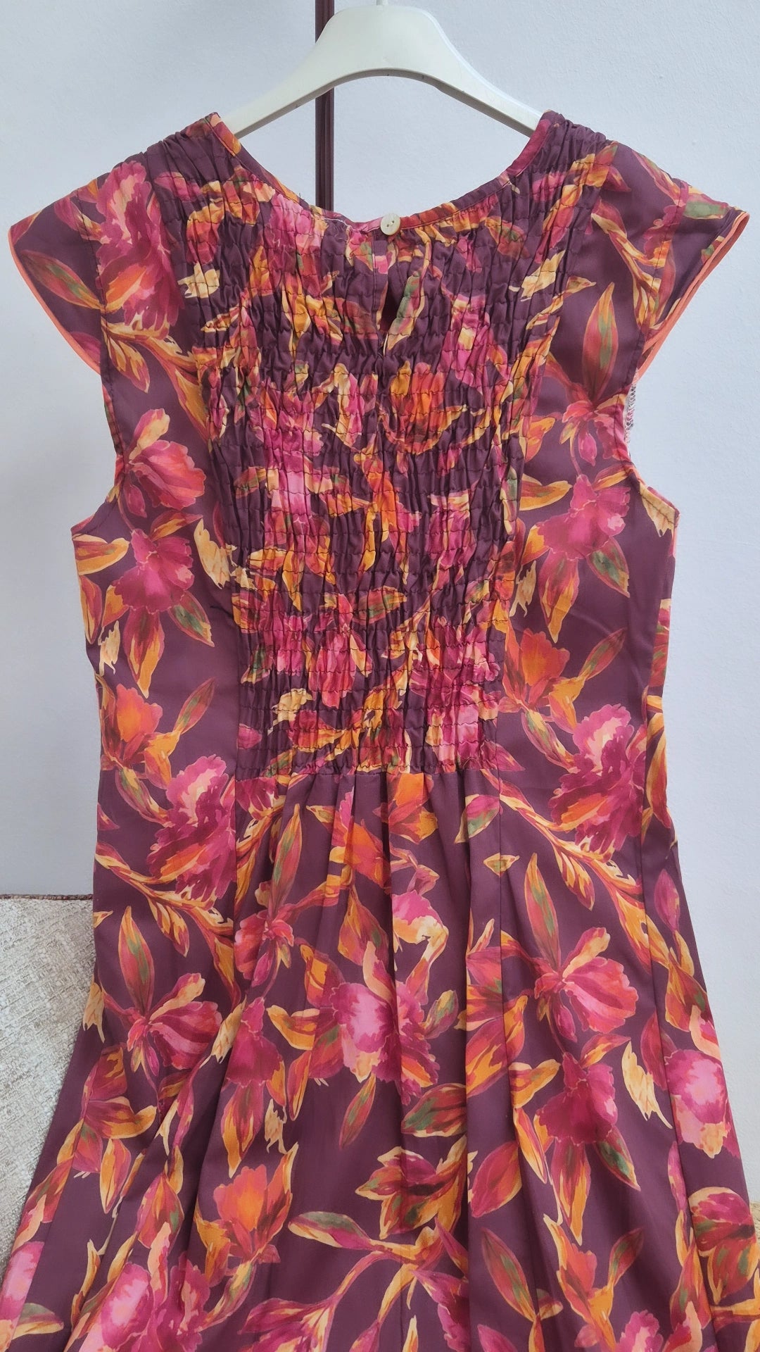 Vestido Conchita hoja buganvilla
