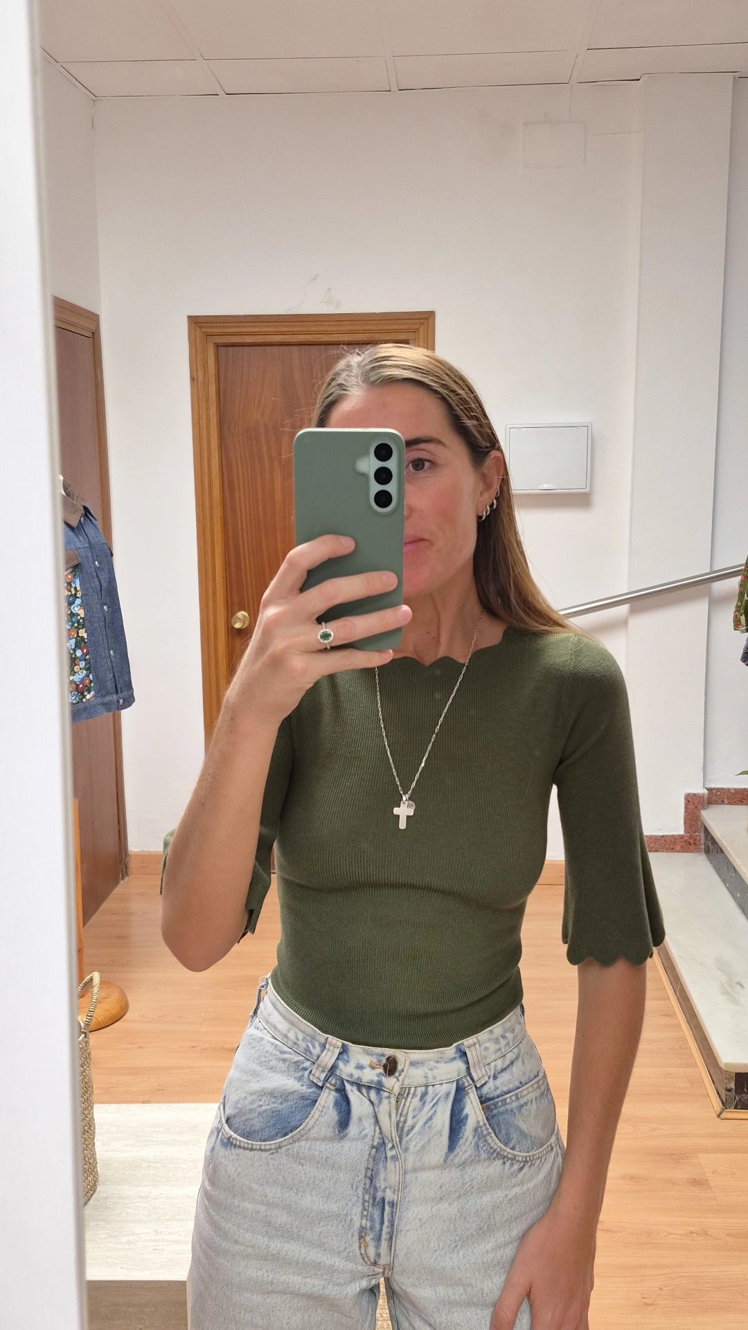 Camiseta punto verde