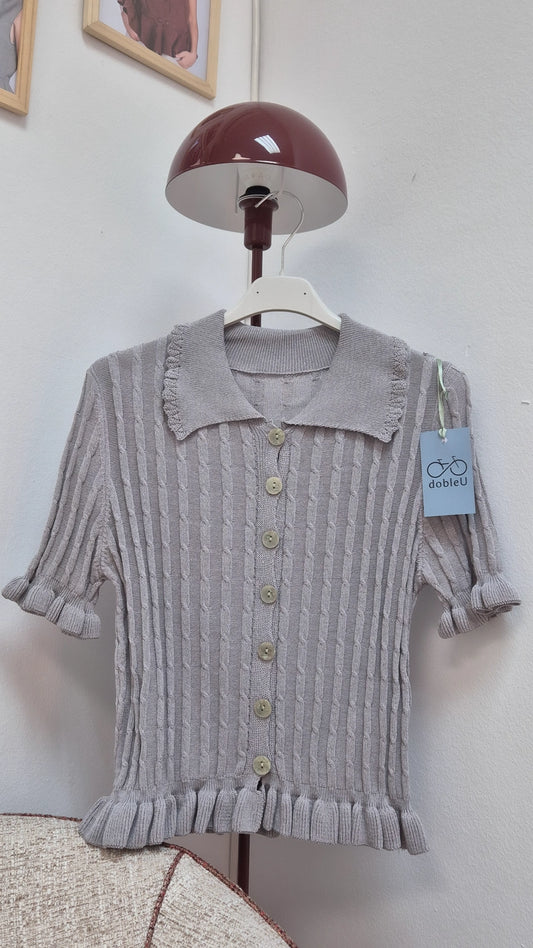 Cardigan de punto gris