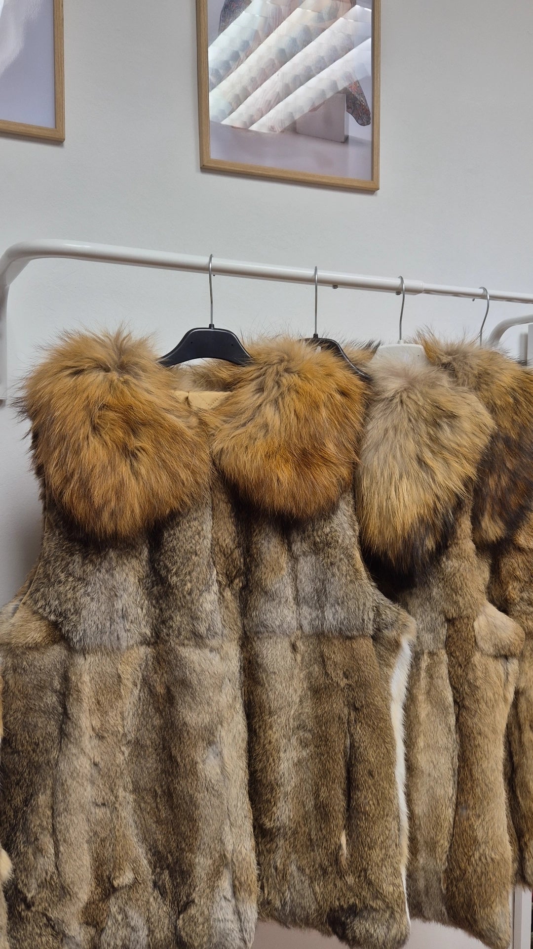 Chaleco 100% piel de conejo 100% cuero