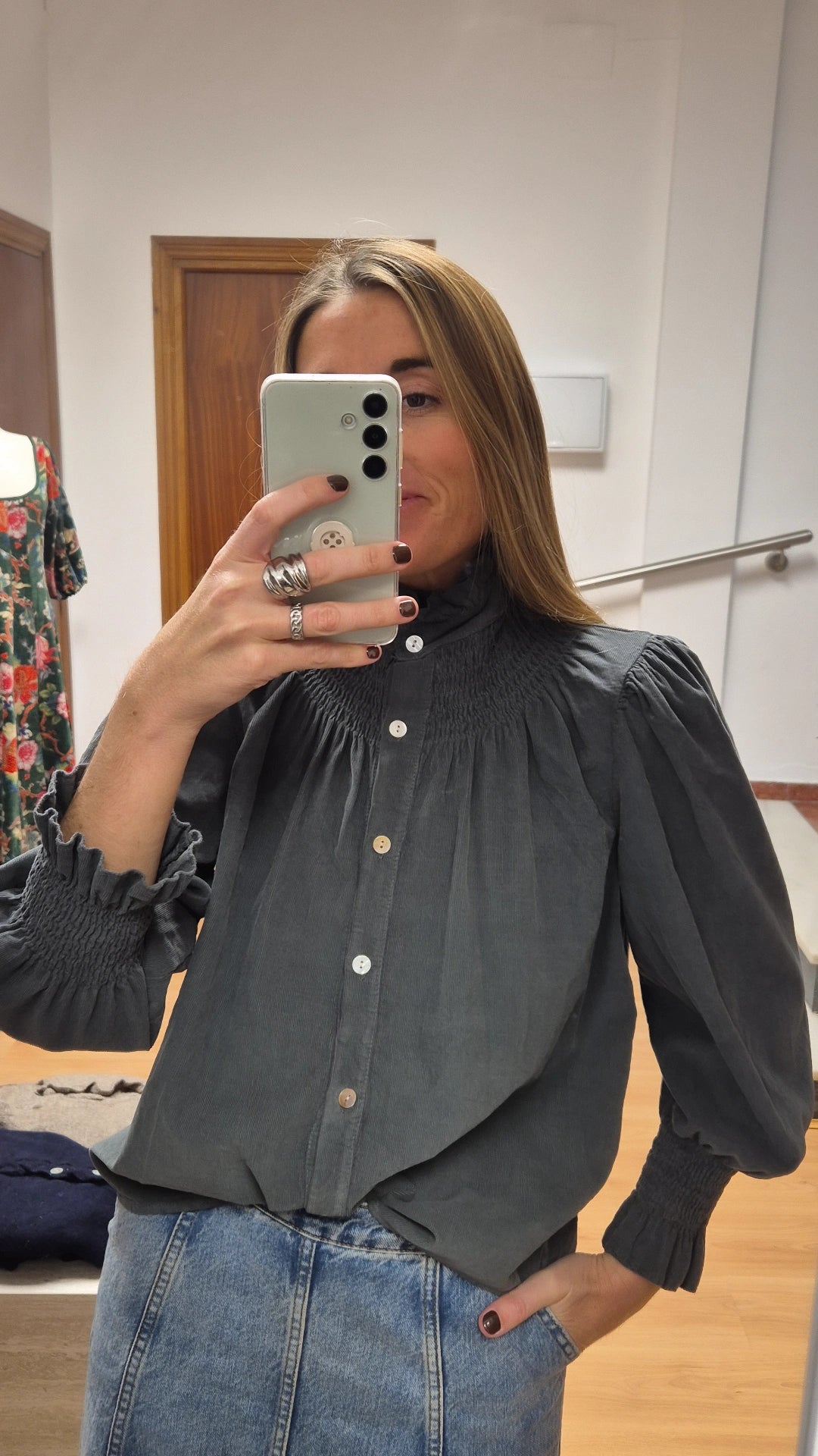 Blusa micropana marrón chocolate