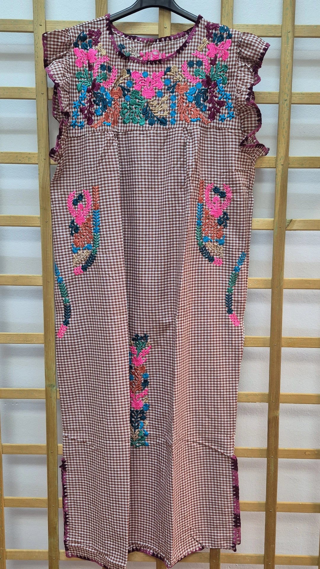 Vestido vichy bordado two