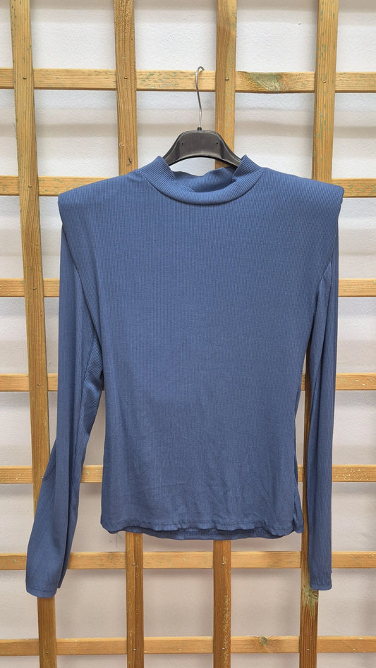 Camiseta básica hombreras azul