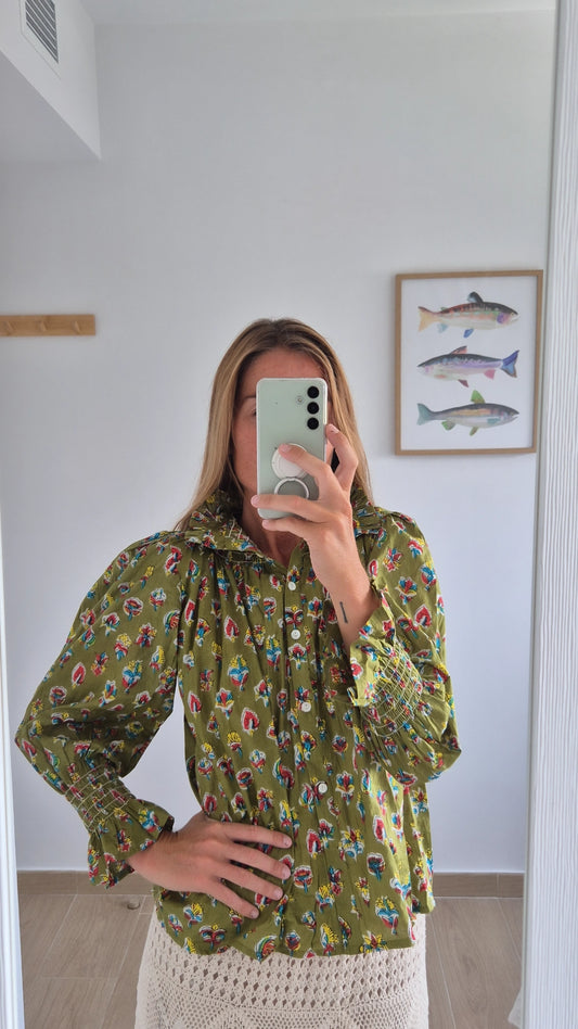 Blusa 100% algodón pistacho