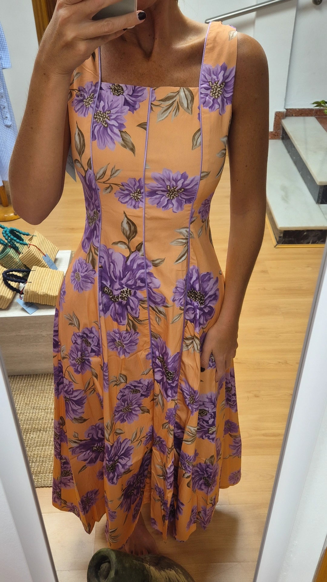 Vestido Coco sin mangas Coral