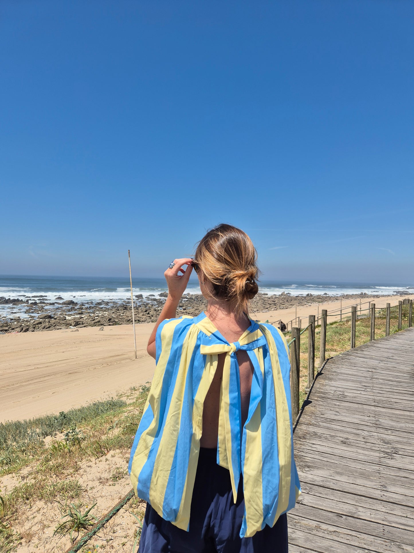 Blusa rayas y lazo A