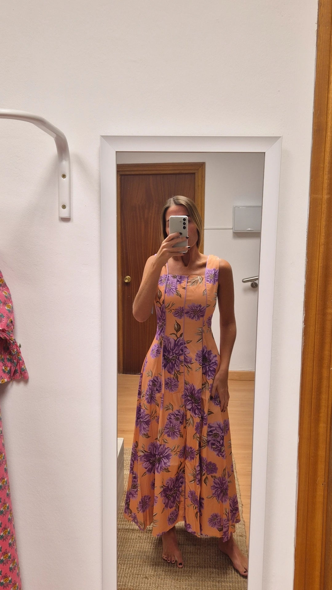 Vestido Coco sin mangas Coral