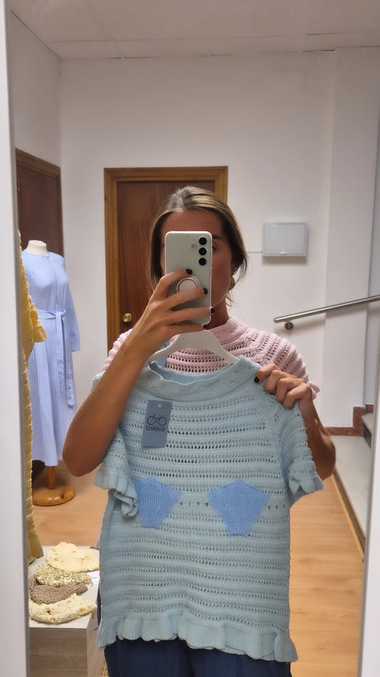 Cardigan Concha azul