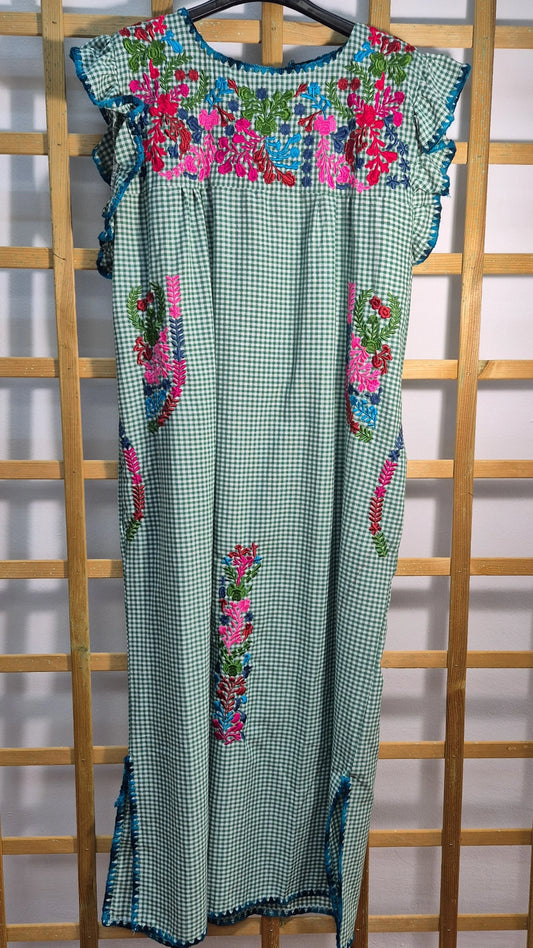 Vestido vichy bordado five
