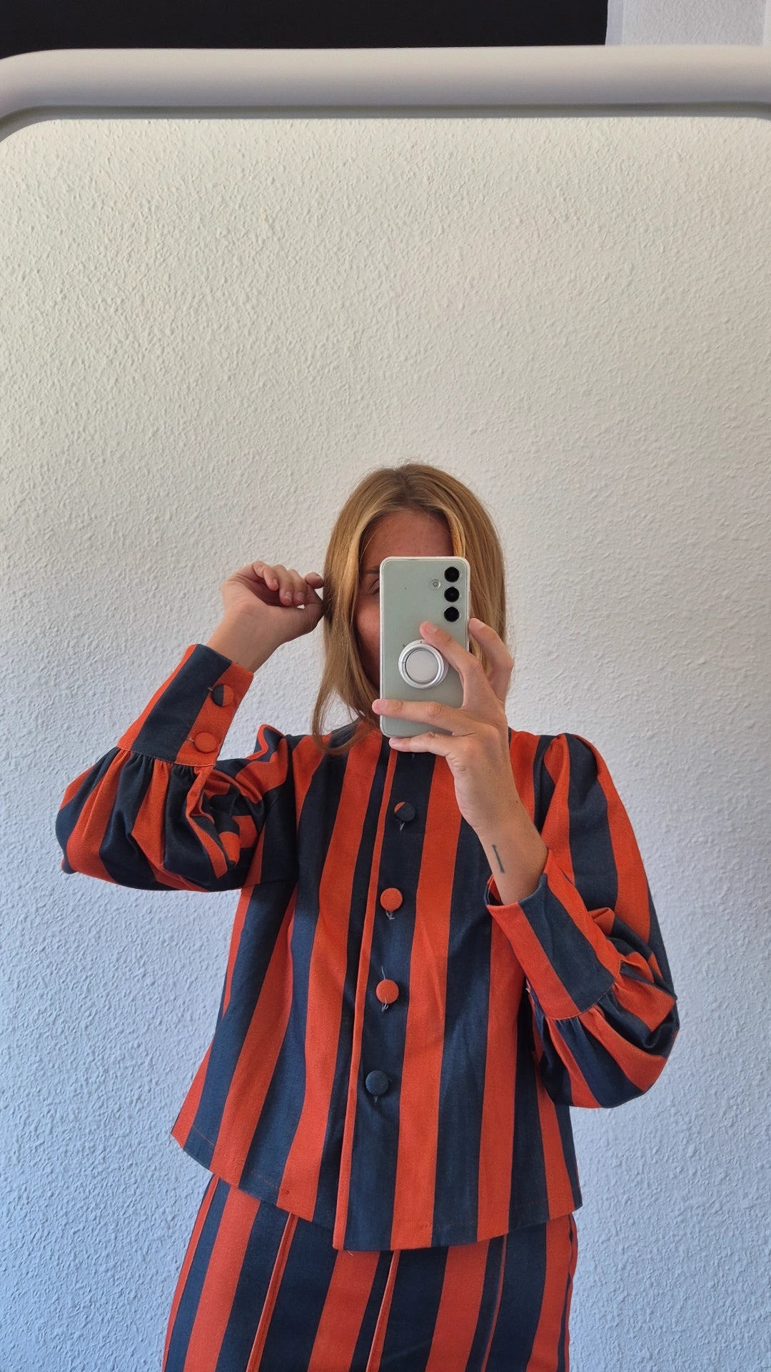 Conjunto rayas naranja