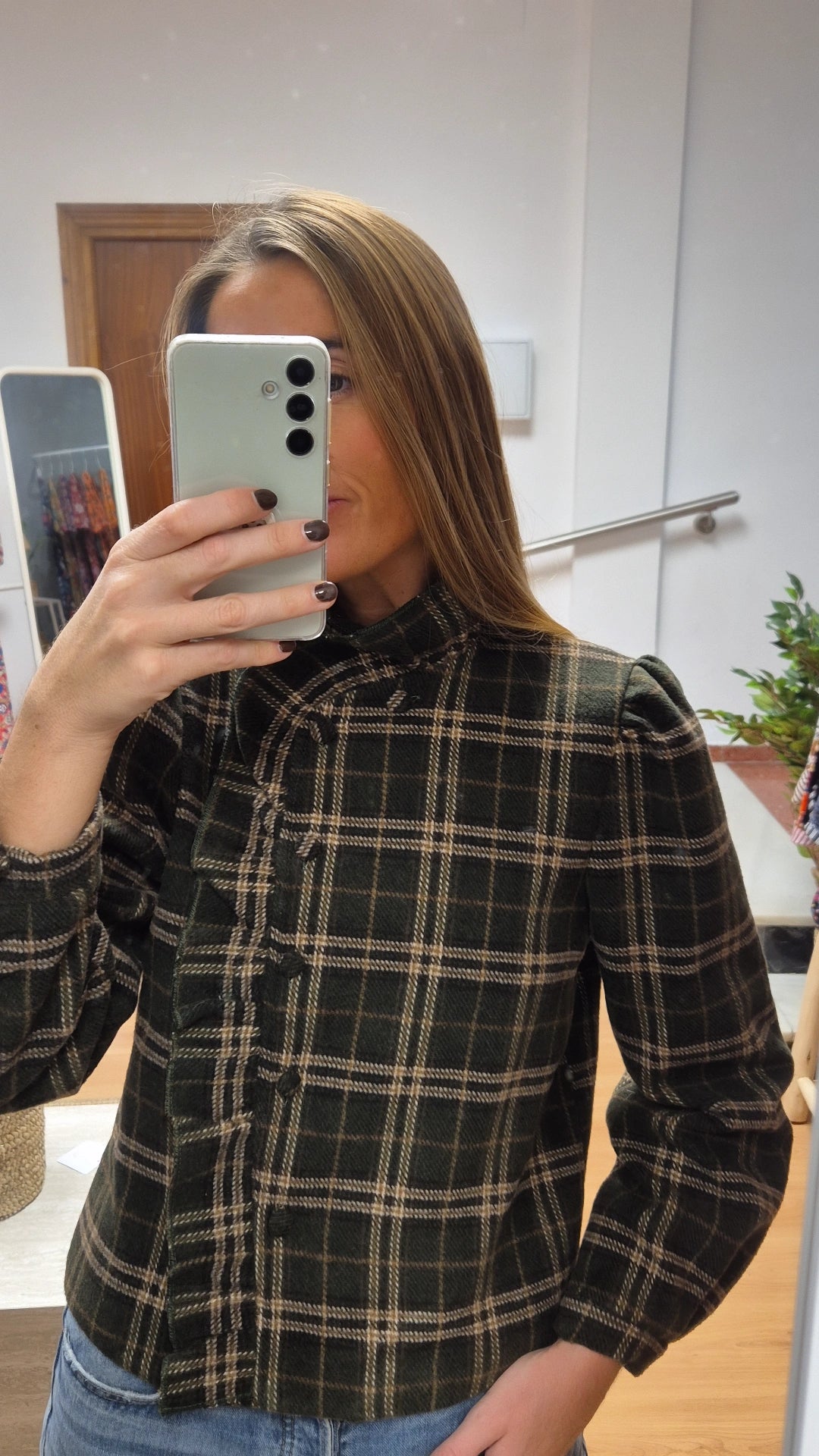 Abrigo escocés verde