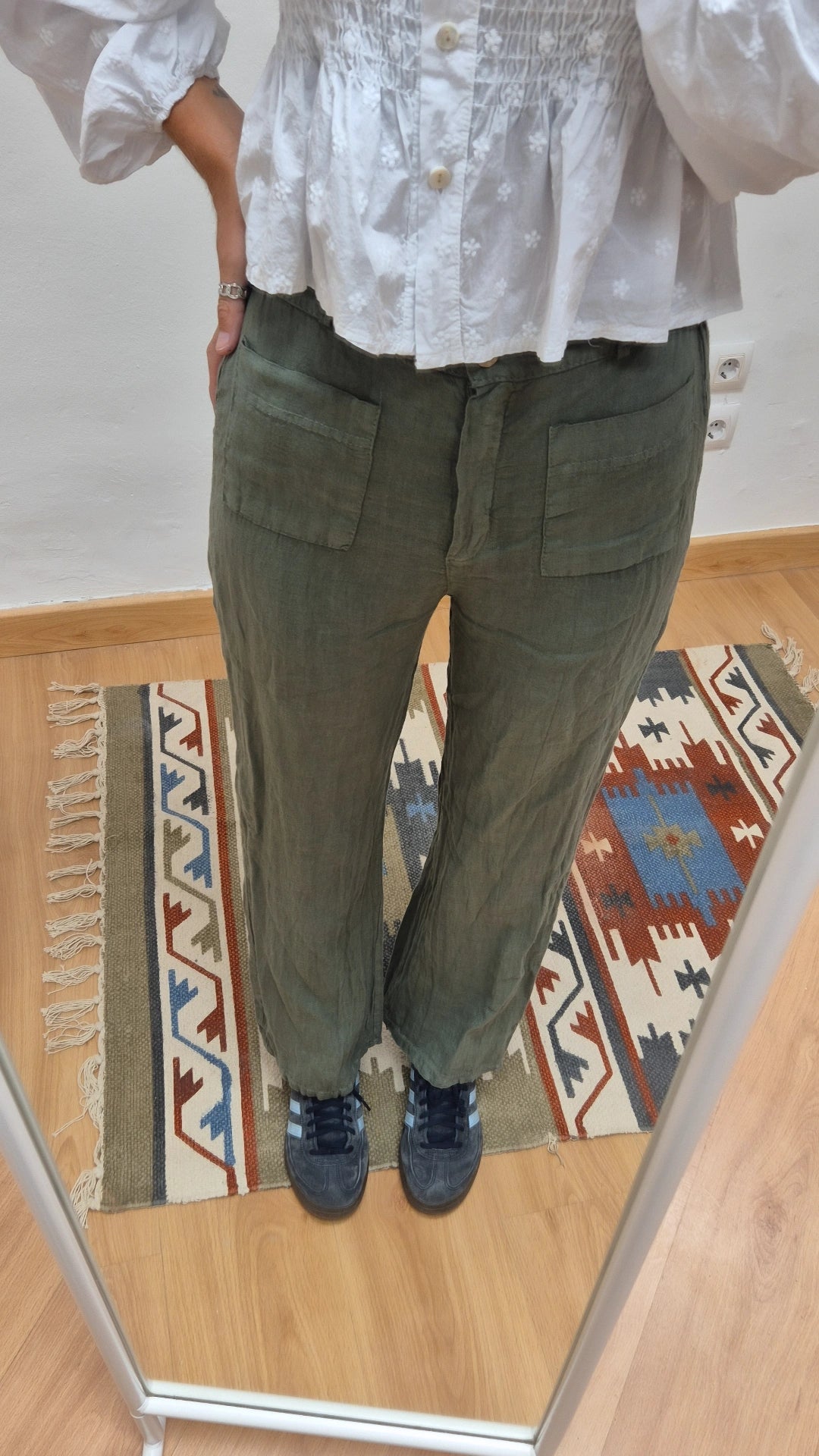 Pantalón lino verde