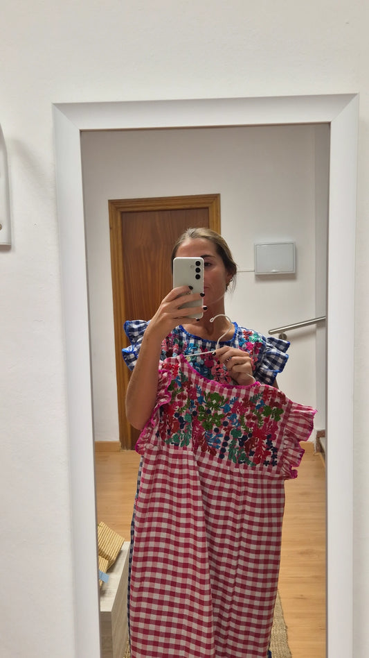 Vestido Filipa fresa