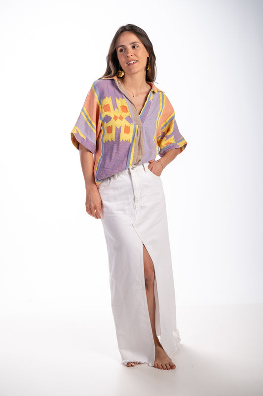 Blusa hippie flúor