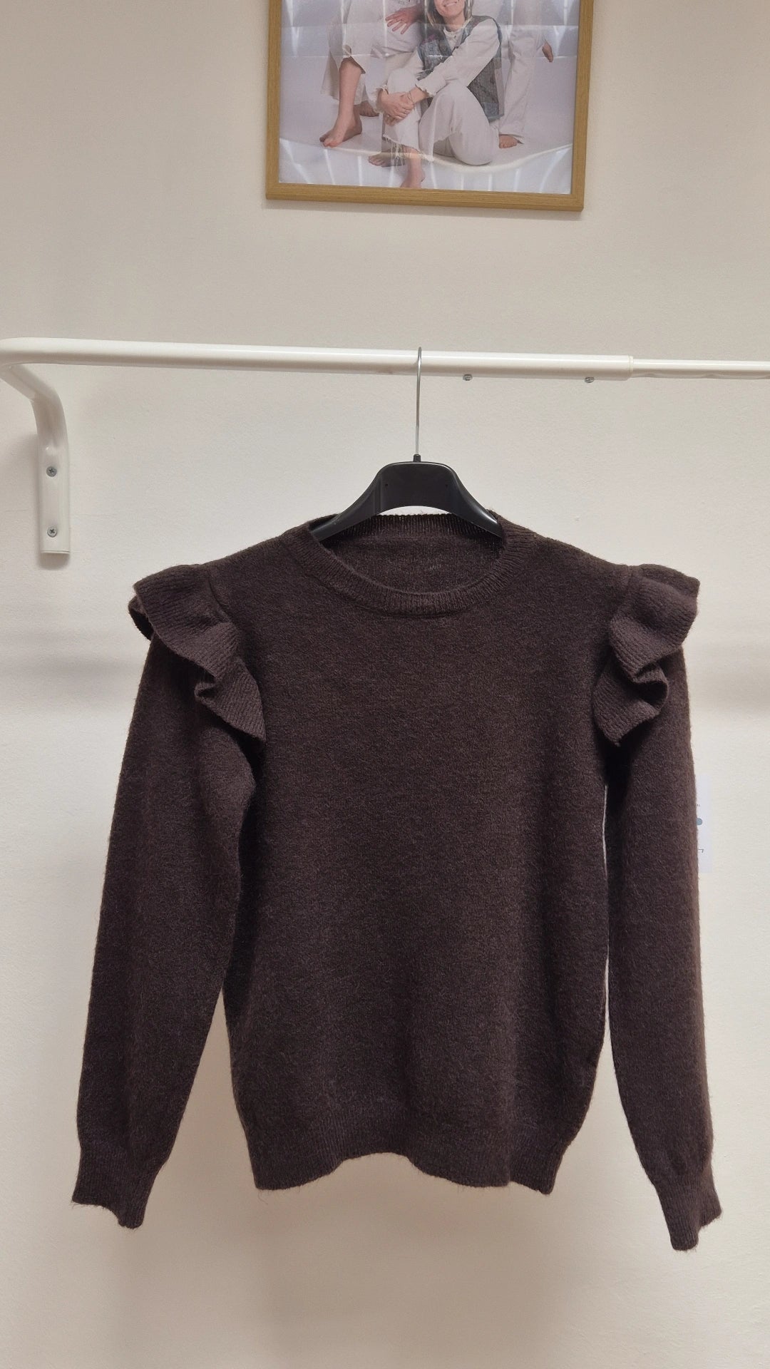 Jersey volante hombro Marrón