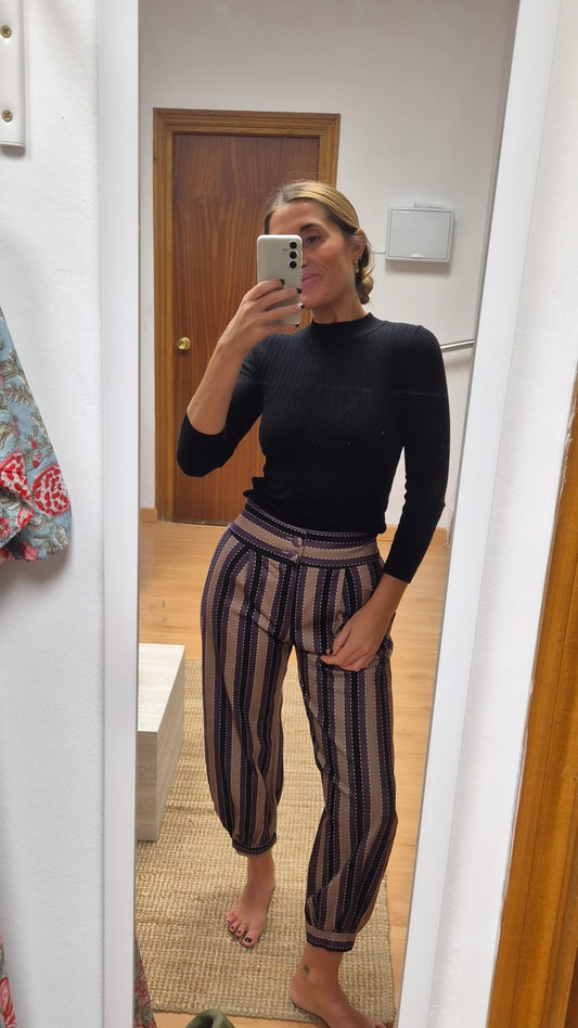 Pantalón bombacho rayas