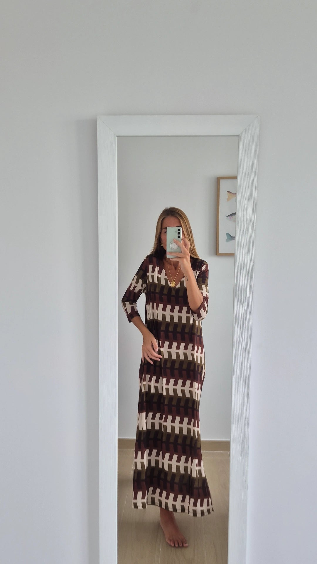 Vestido geométrico pistacho