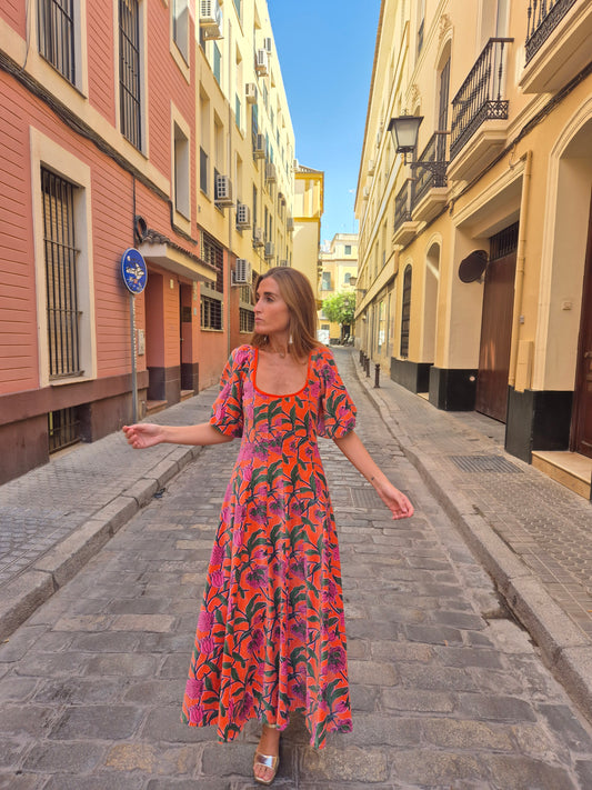 Vestido Moniquita con mangas romántico