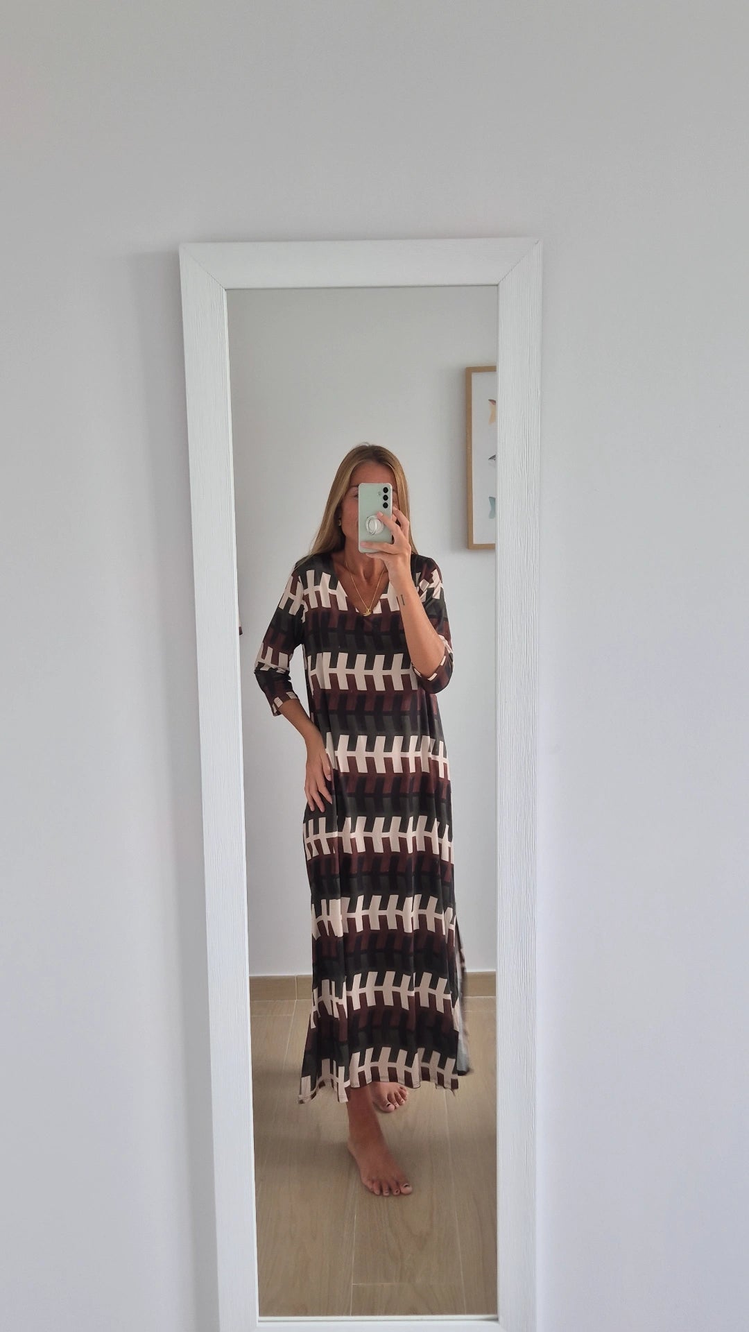 Vestido geométrico verde
